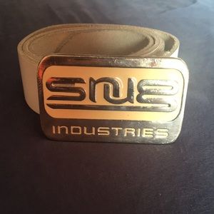 Snug industries streetwear raver white leather belt like Illig